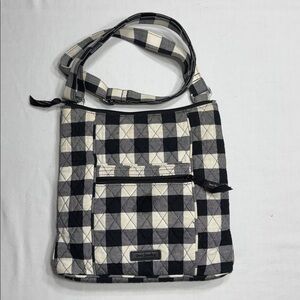 Vera Bradley black & cream Pearl Buffalo black & cream check crossbody purse.